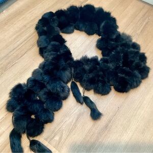 FUR POM POM  SCARF